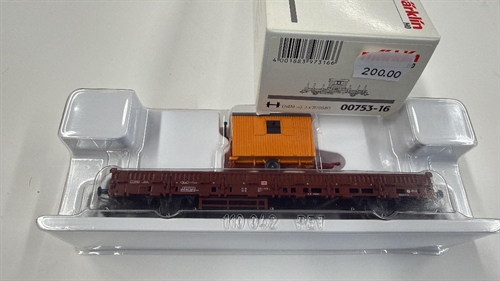   Märklin 00753-16 Kæpskinnevogn med skurvogn (BRUGT)